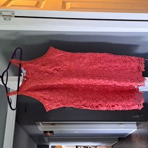 Coral lace dress NWT